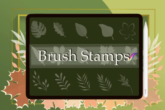Download 16 Leaves Stamp Brushes Procreate - Premium Resources