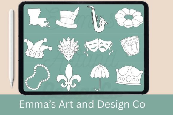Download Mardi Gras Procreate Stamp Brush Set - Premium Bundle