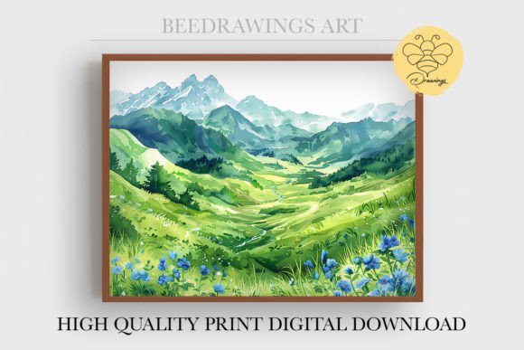 Download Oil Painting Green Valley Wall Art 17 - Painting Collection