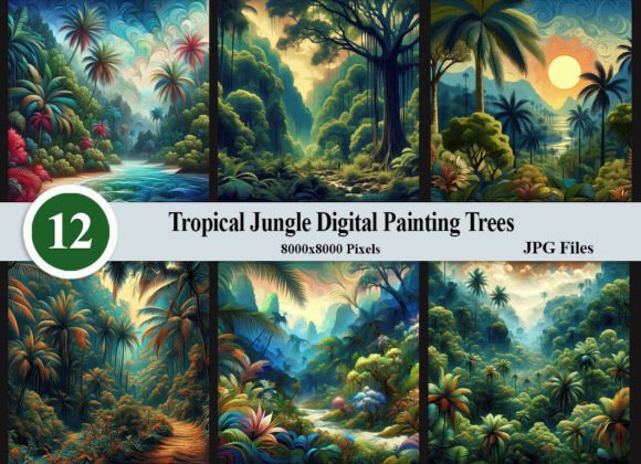 Download Tropical Jungle Digital Painting Trees - Painting Collection