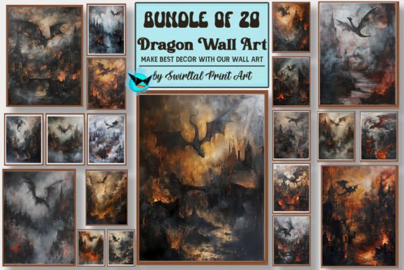 Download Oil Painting Dragon Wall Art Bundle - Painting Collection