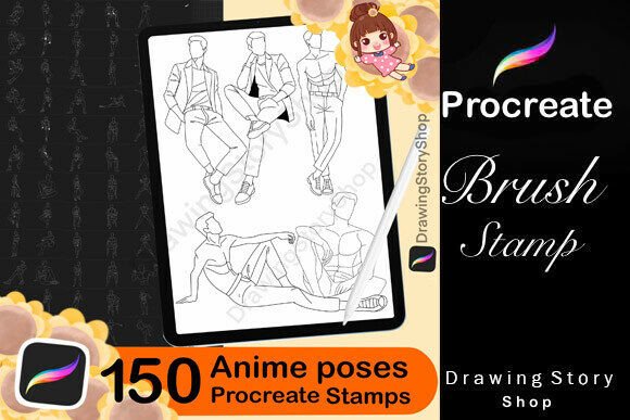Download 150 Anime Procreate Male Stamps - Premium Resources