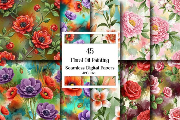 Download Floral Oil Painting Texture, Seamless - Painting Collection