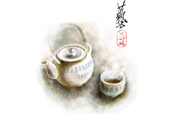 Download Tea Set Illustration in Digital Painting - Illustration Collection